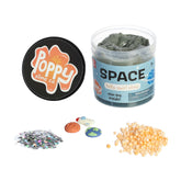 Galactic Space Slime, approx. 11.3 oz, blending gray and dark blue with celestial glitter
